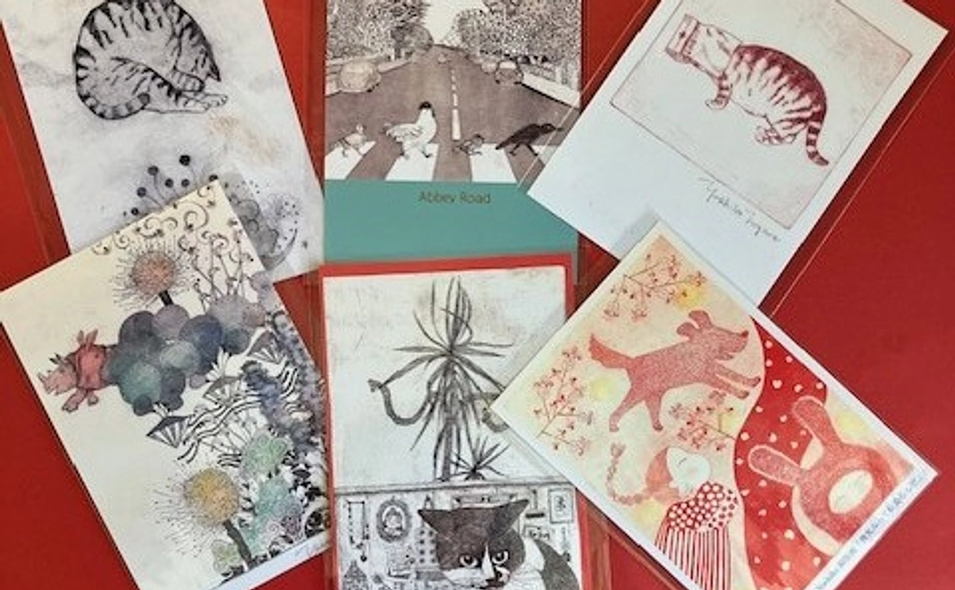 ながわよしこ銅版画ポストカード３枚セット　READY FORサイト上