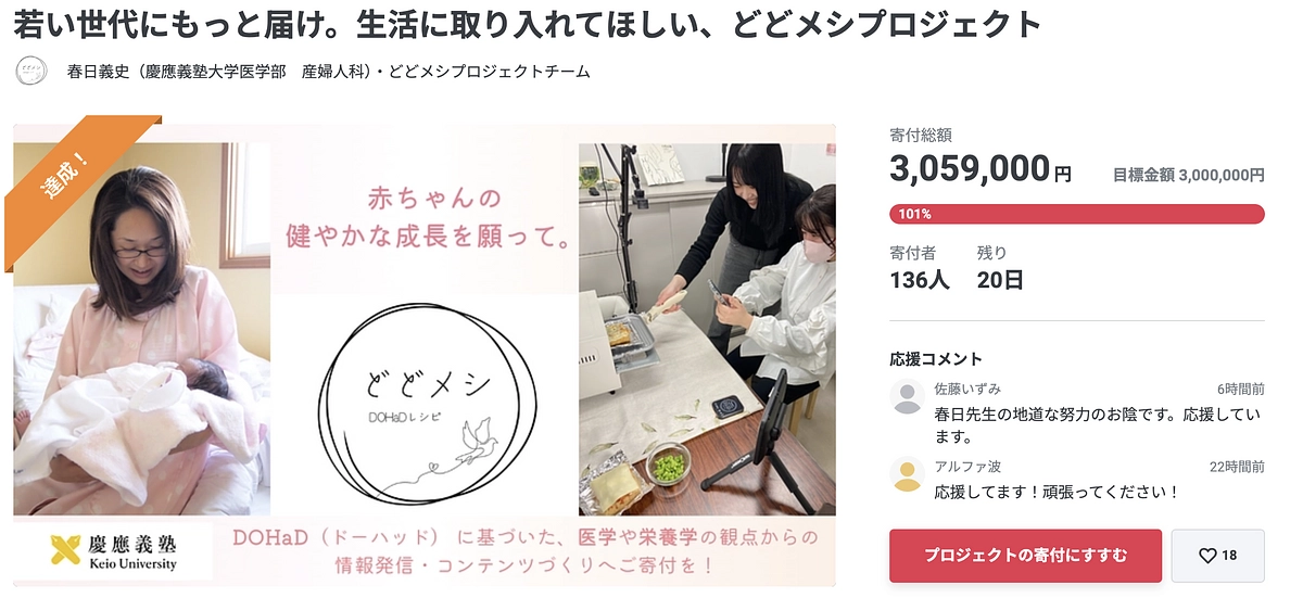 目標額を達成することができました！