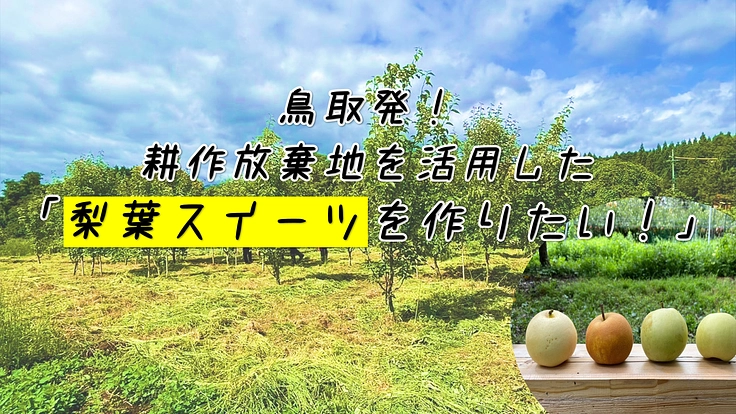 鳥取発!耕作放棄地を活用 した「梨葉スイーツ」を作りたい!