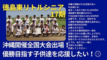 沖縄開催全国大会出場！ 優勝目指す子供達を応援したい！