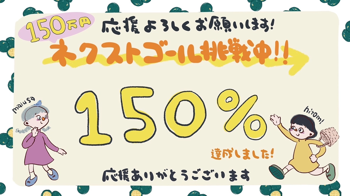 ネクストゴールを達成しました！達成へのお礼とクラウドファンディングの今後についてお知らせいたします。