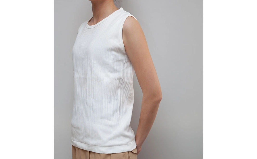 ランダムリブタンクトップ［白］