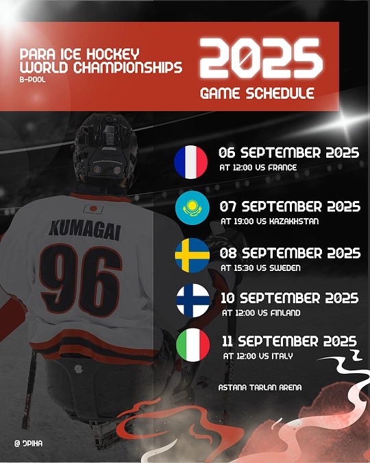 世界選手権Bプール日本代表選手とスケジュール