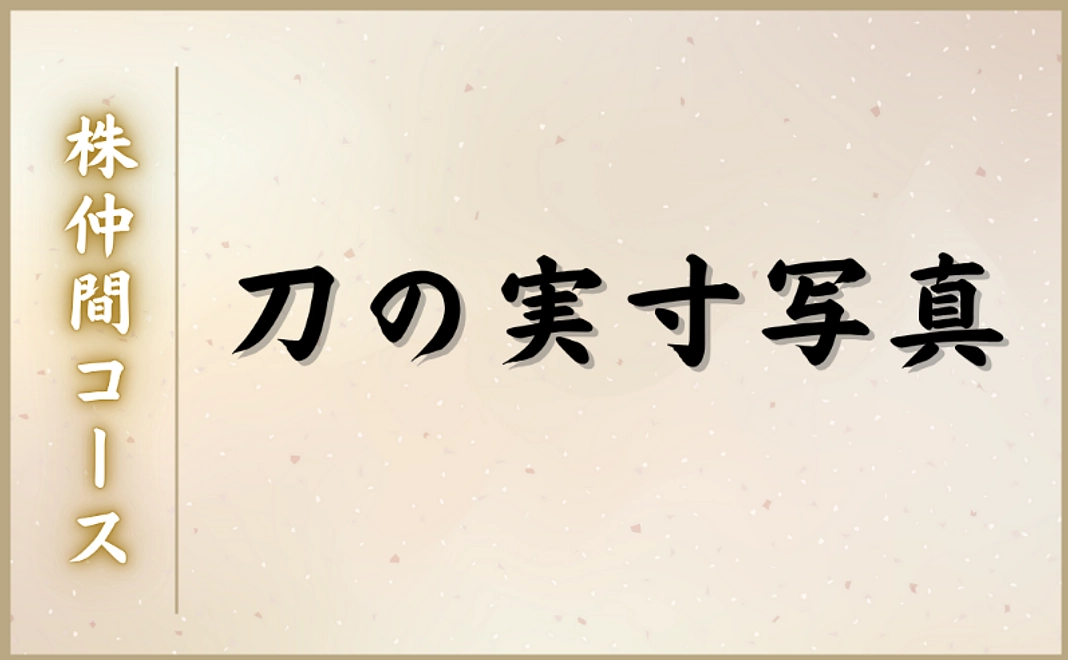 株仲間コース｜刀の実寸写真