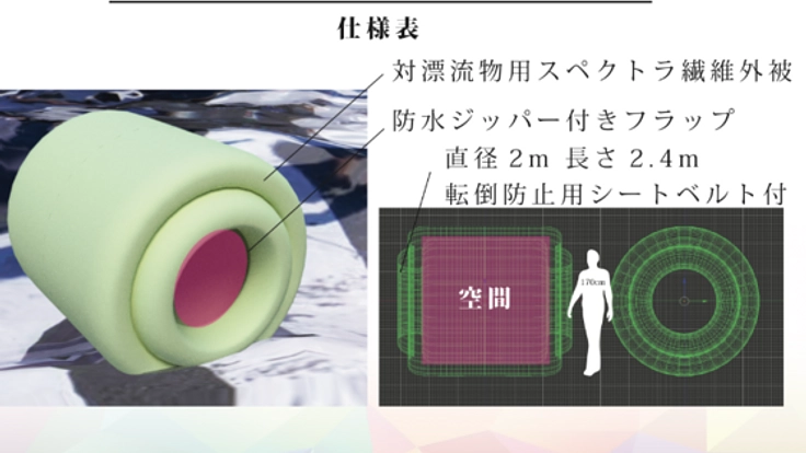 南海トラフ対策　-瞬間設置簡易シェルター-　Res球体