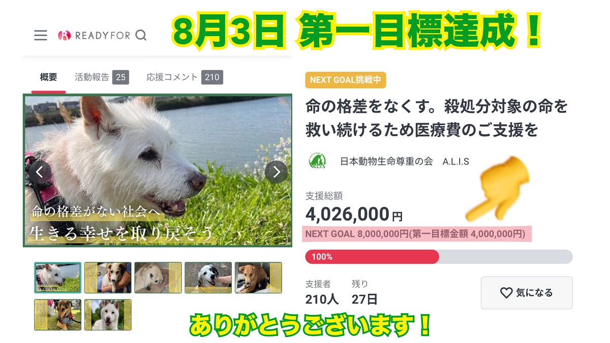 【第一目標達成のお礼とネクストゴールへの挑戦】