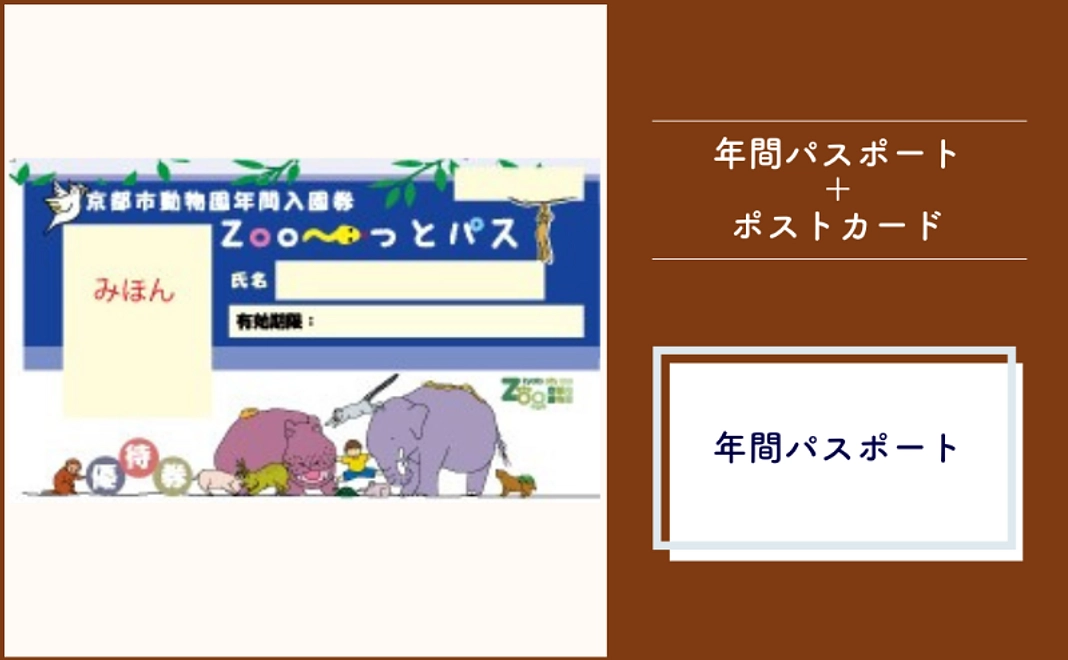 ＜京都市外在住の方および市内企業限定＞年間パスポート＋ポストカード