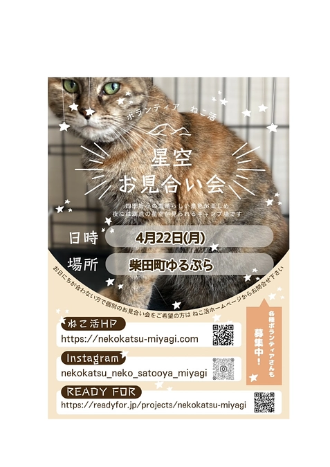 明日22日(月)柴田町ゆるぷらにて写真でお見合い会