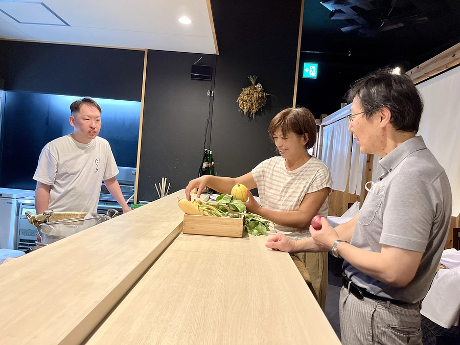 淡路島の島まつり当日、試作前の打ち合わせを行いました！