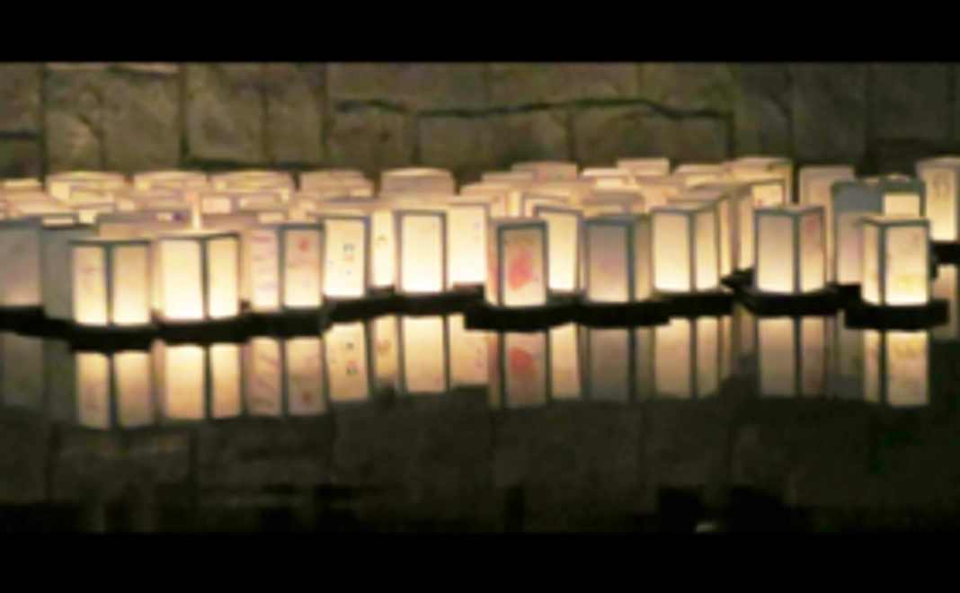 世界で活躍される書道家・洞田和園先生直筆の灯ろう（墨）2基※一般および企業の支援者のかた