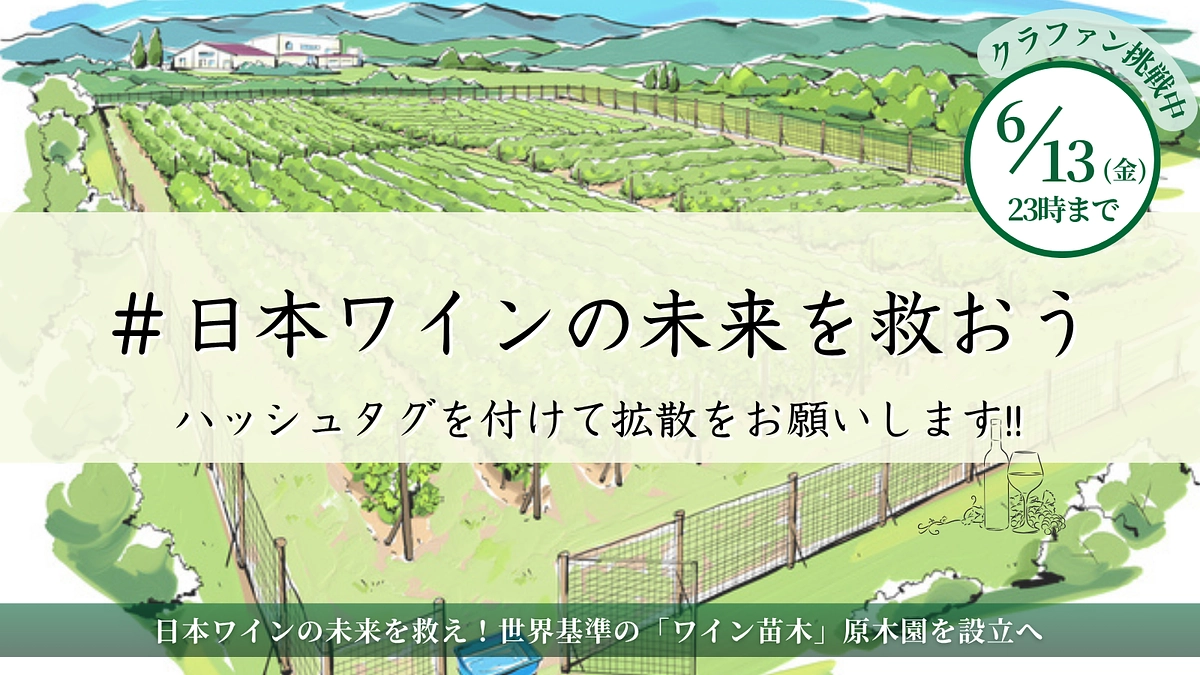 ハッシュタグを付けて拡散をお願いします！！＜#日本ワインの未来を救おう＞