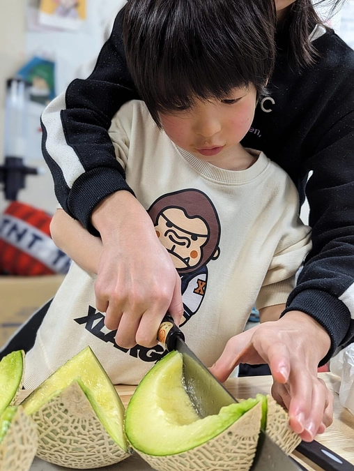 経験値アップ企画『マスクメロン切り分け体験』