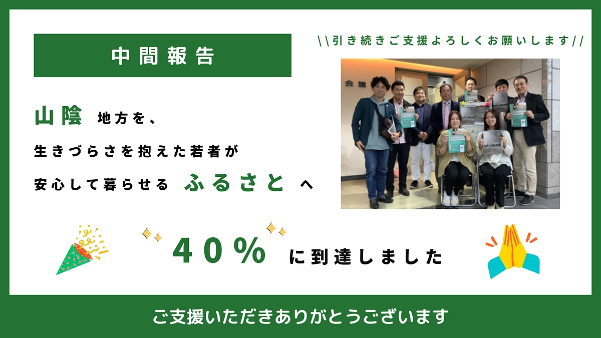 【中間報告】達成率４０％になりました！