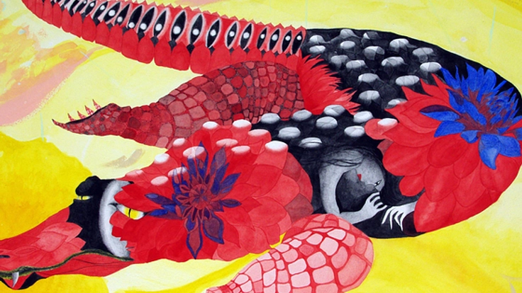 心の内面を描いた絵をロンドンで展示し、見た人を元気にしたい