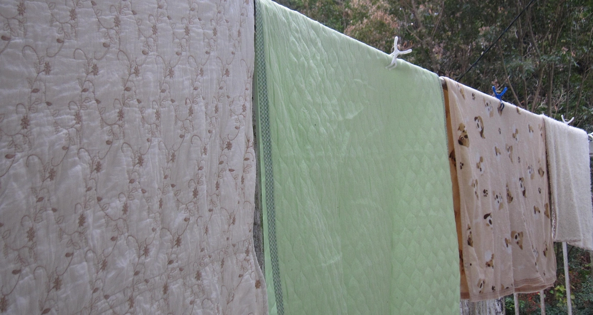 雨の日は大物洗濯が増。