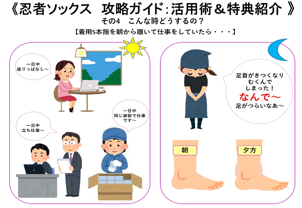 忍者ソックス攻略ガイド：履き方＆特典紹介！ その4：こんな時どうするの？