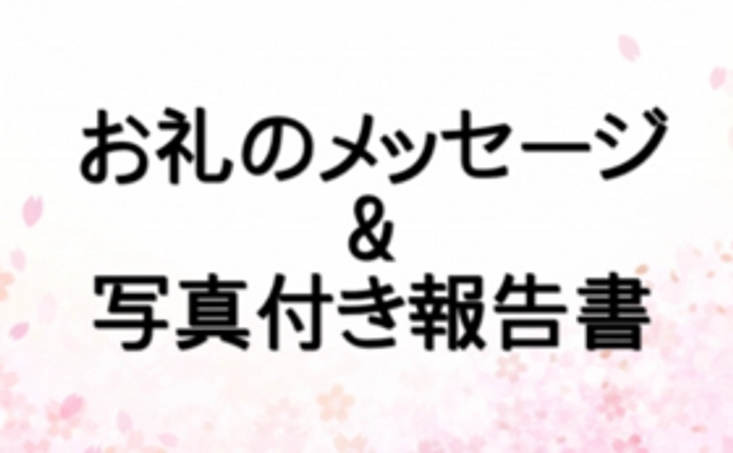お礼のメッセージと写真付き報告書