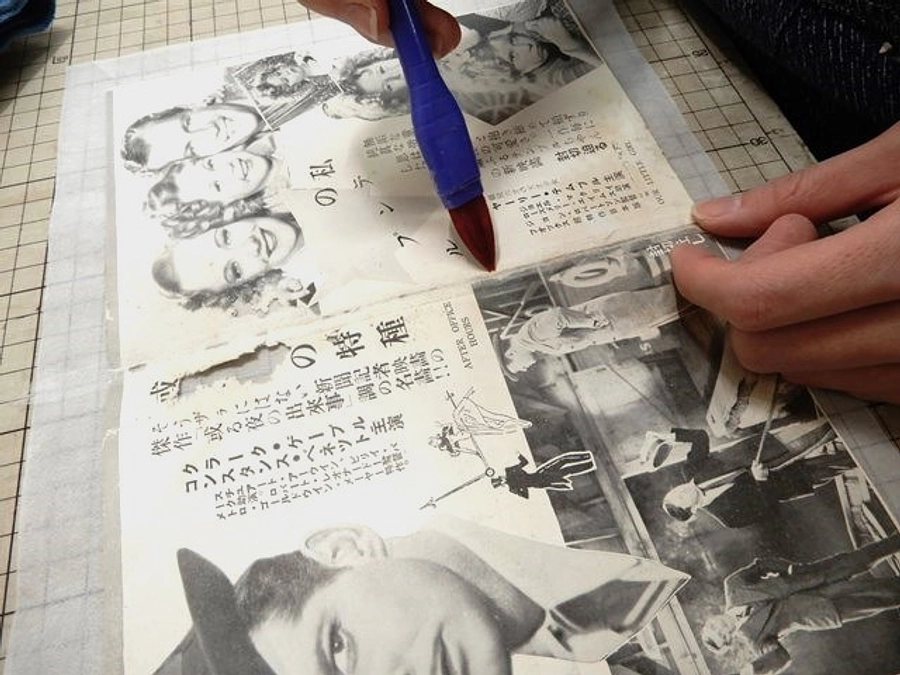 『松竹座ニュース』保存修復処置報告（株式会社資料保存器材より）