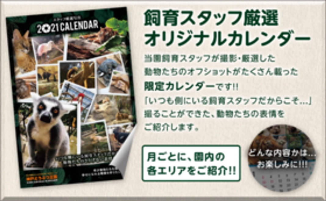 【12/2NEW】グッズで応援｜飼育スタッフ厳選写真オリジナルカレンダーコース