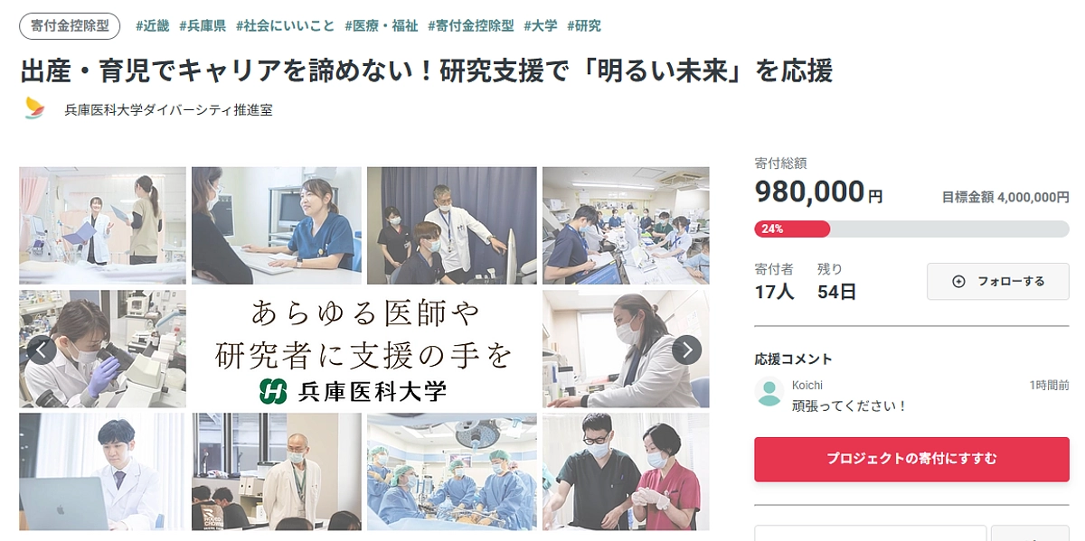 達成率20％を超えました！ご支援ありがとうございます。