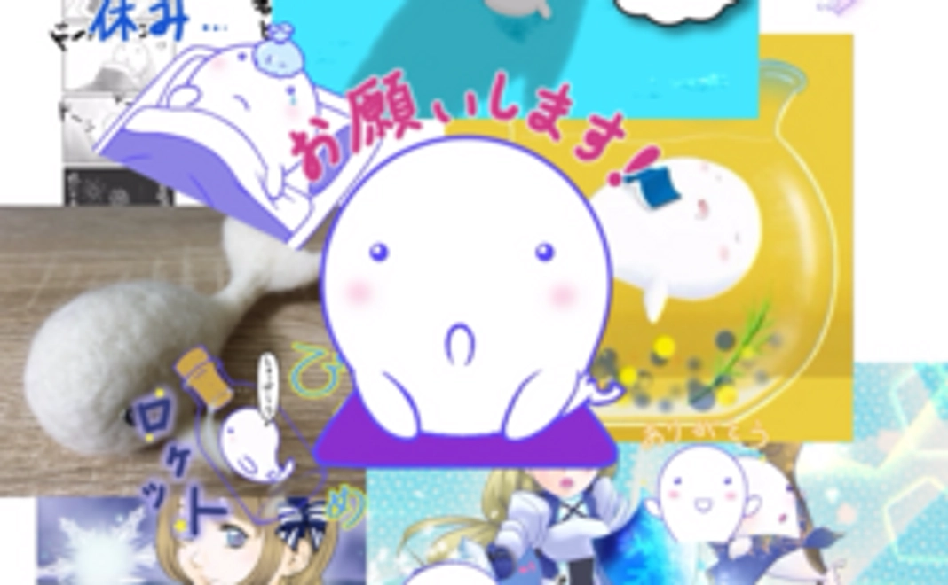 【心を込めて】サンキューレター＆雪くじらくんシール3枚【印刷します】