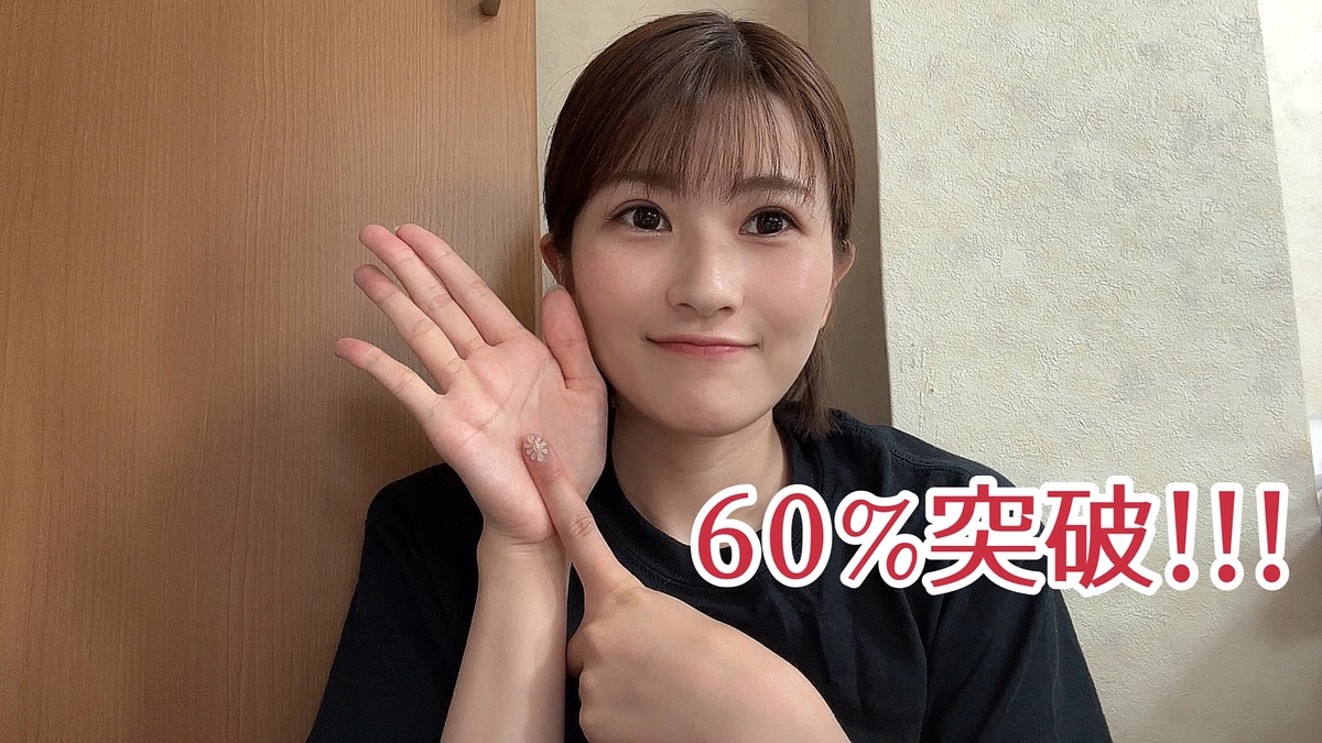 60%突破！今日までに100%達成目標！