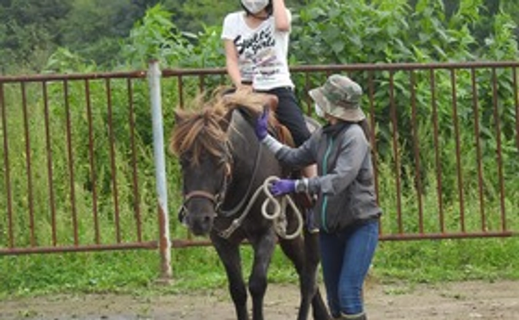 ドサンコの乗馬体験(引馬)