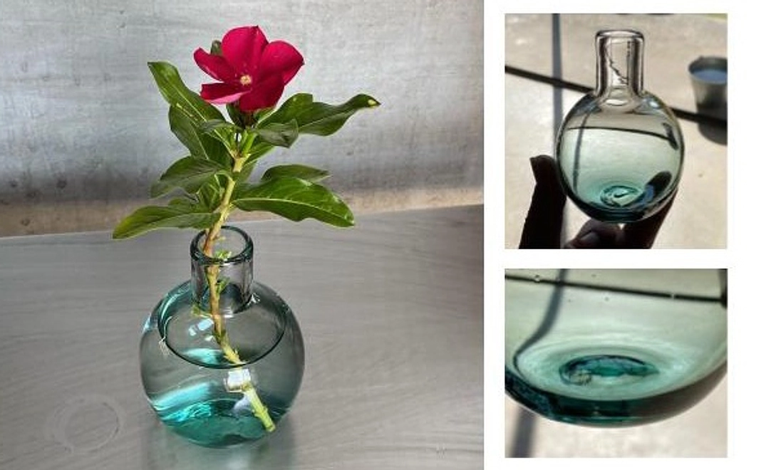 限定：琉球ガラスの一輪挿し（リサイクルガラス・軽石ガラスを使用し沖縄の海を表現）