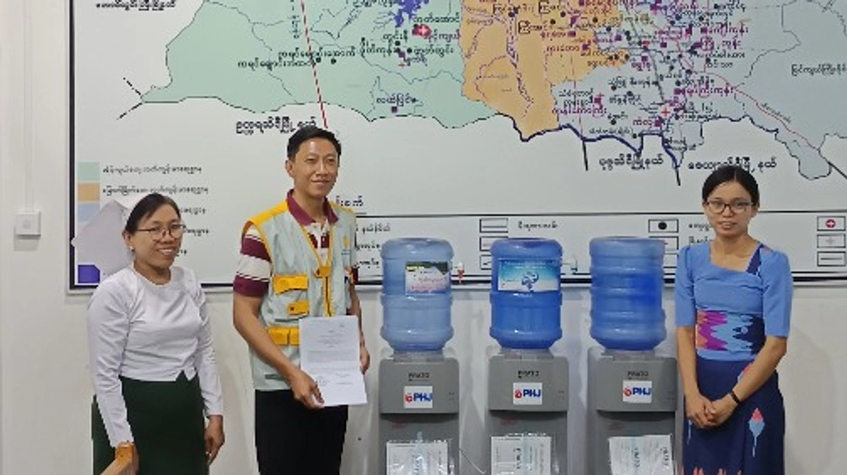 被災状況と支援について　現地からの報告5（郡病院へウォーターサーバーを供与