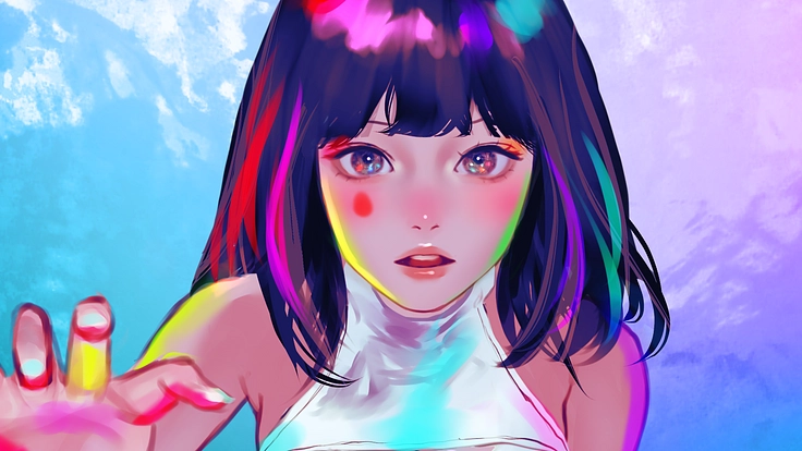 Neon Portraits人物とネオンの調和する美しきイラスト本