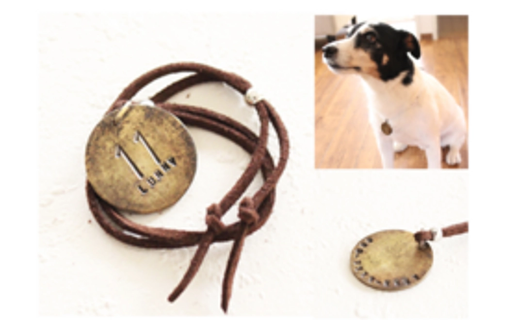 アンティーク加工をした迷子札（ナンバーID迷子札）