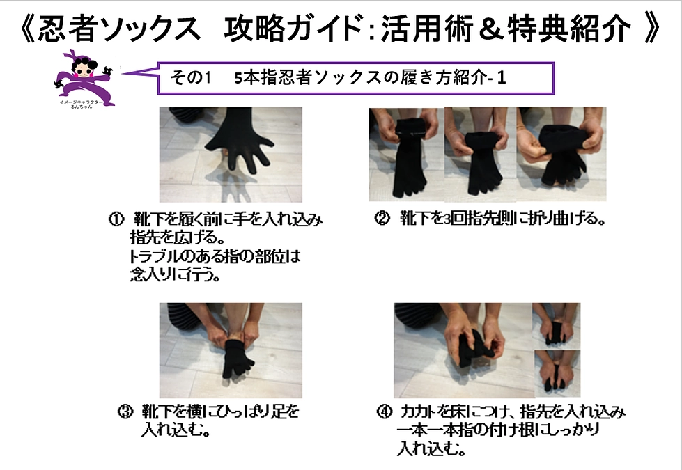 忍者ソックス攻略ガイド：履き方＆特典紹介！ その１：5本指忍者ソックスの履き方紹介