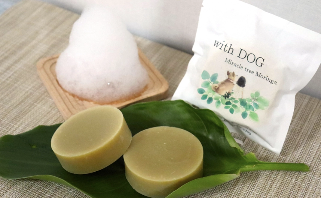 【宮津市外在住の方限定】 100%天然成分で作られた皮膚に優しいモリンガドッグソープ付きコース（1個）