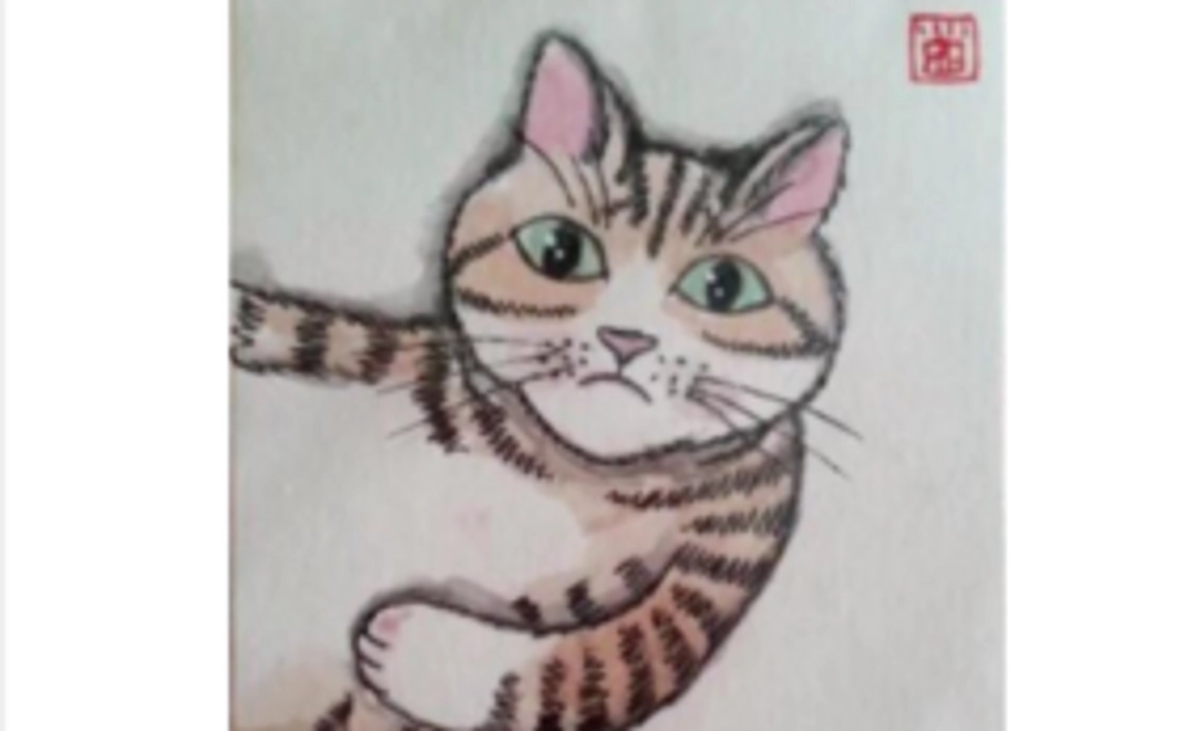 猫のイラスト入りポストカード:3枚