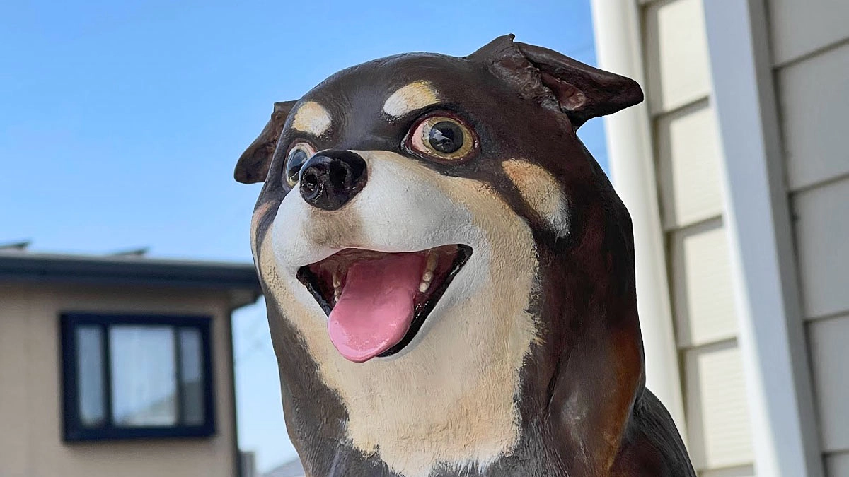 ワンコモニュメントのご到着シーンがなんと！