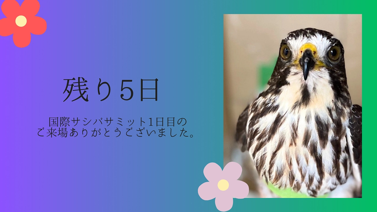 【国際サシバサミット1日目、会場は大盛況！／残り5日・達成率76％】