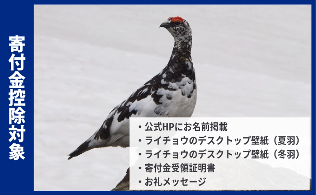 【寄付金控除対象】ライチョウ保全コース｜50,000円