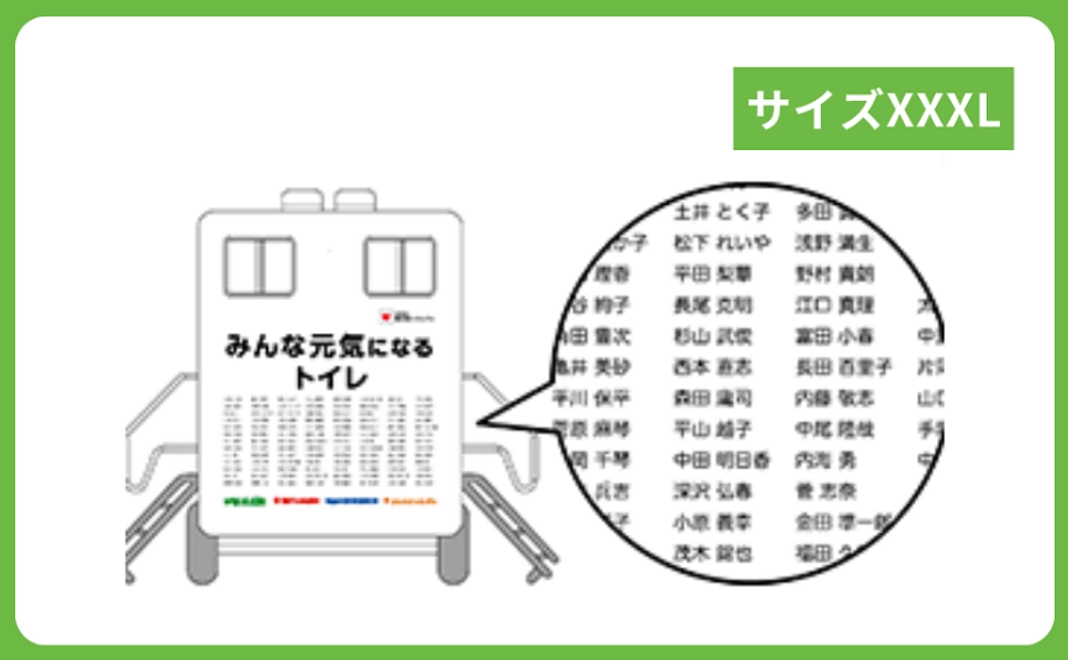 1,000,000円｜お名前（法人名・団体名）を車両背面に掲載します！【横60cm 縦8cm】