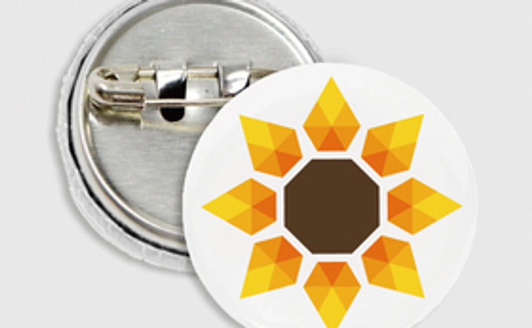 熊本で育ったひまわりの種とカンバッジ×2