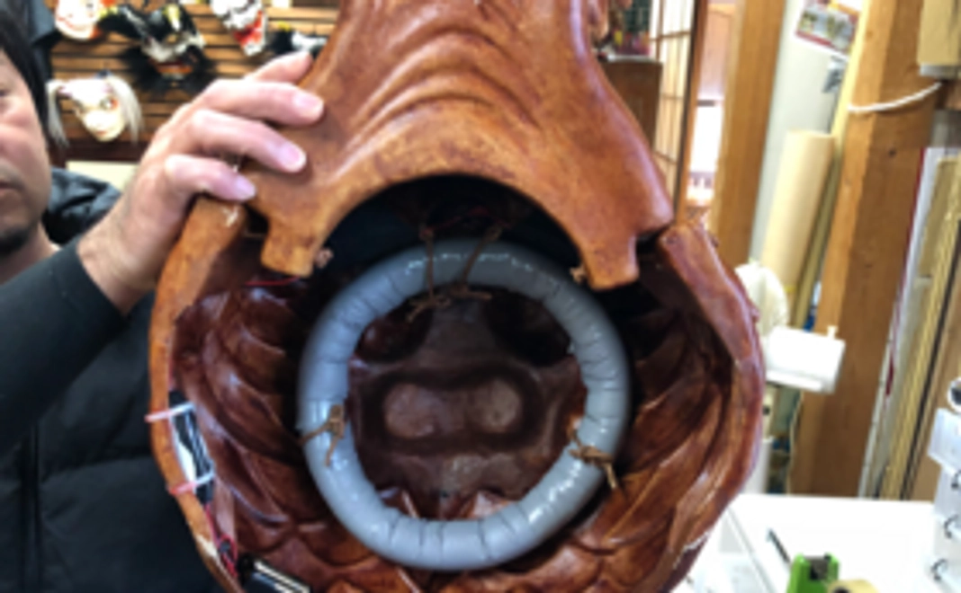 お面の裏にお名前記入＋お礼の手紙