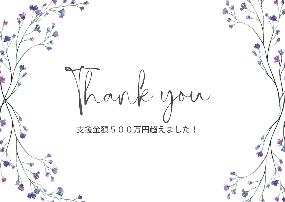 支援金額500万円超えました！！