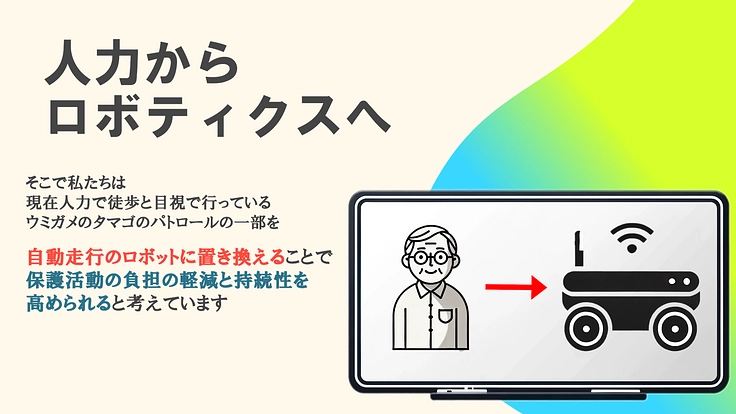 【人とロボットの共存】ロボットを活用したアカウミガメの保護活動 5枚目