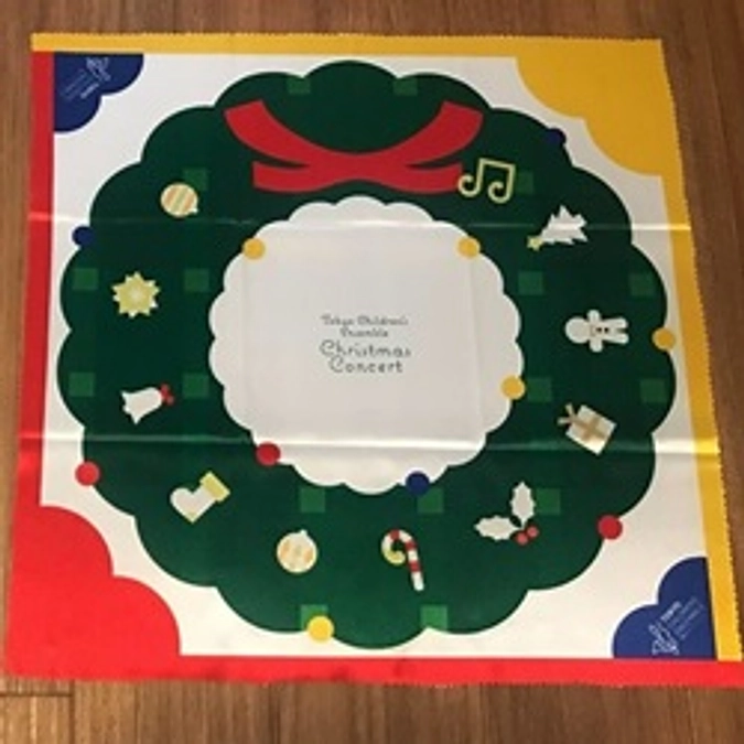 新しいリターンのご紹介「クリスマスリース柄スカーフ」