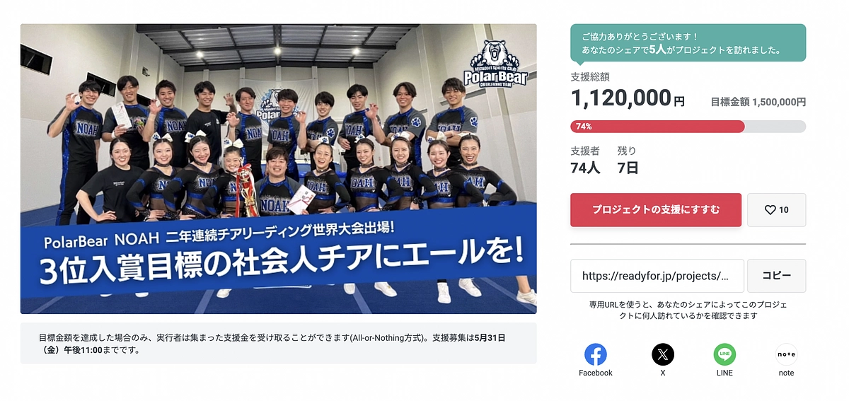 クラウドファンディング終了まであと7日！