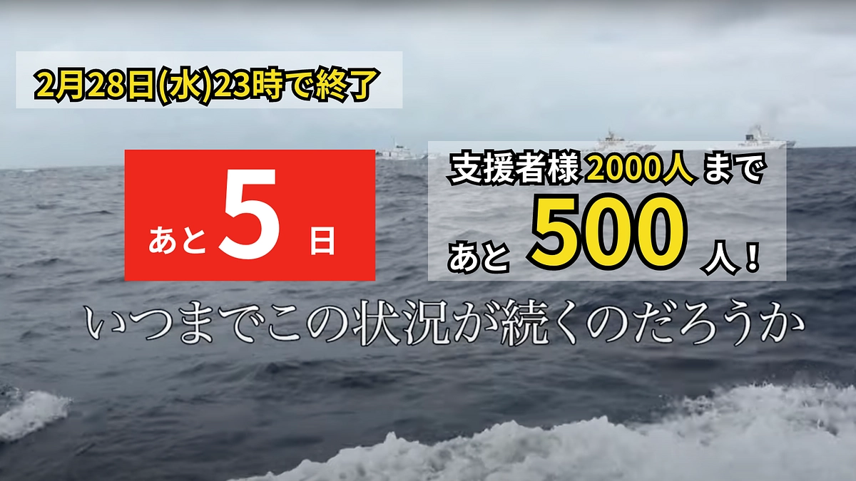 【残り5日】1500人、1800万円突破！