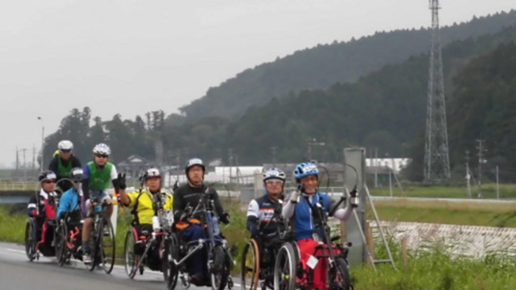 東北横断ハンドバイクツーリング　　松島～にかほ市210km
