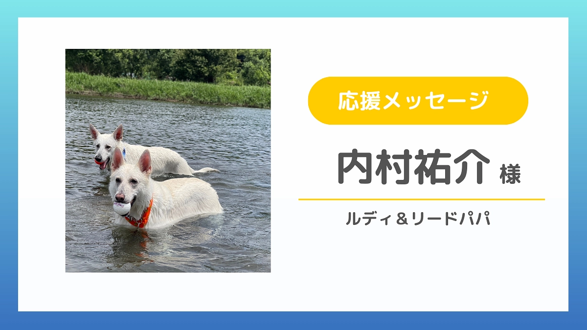 【応援メッセージのご紹介】内村祐介様（ルディ＆リードパパ）