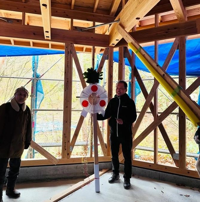 ヴォーリズ・コテージの上棟式が行われました。