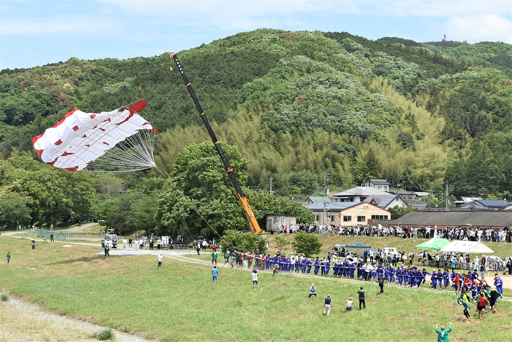 ついに大太鼓の最後の雄姿！ 「五十崎大凧出世太鼓」を披露しました。