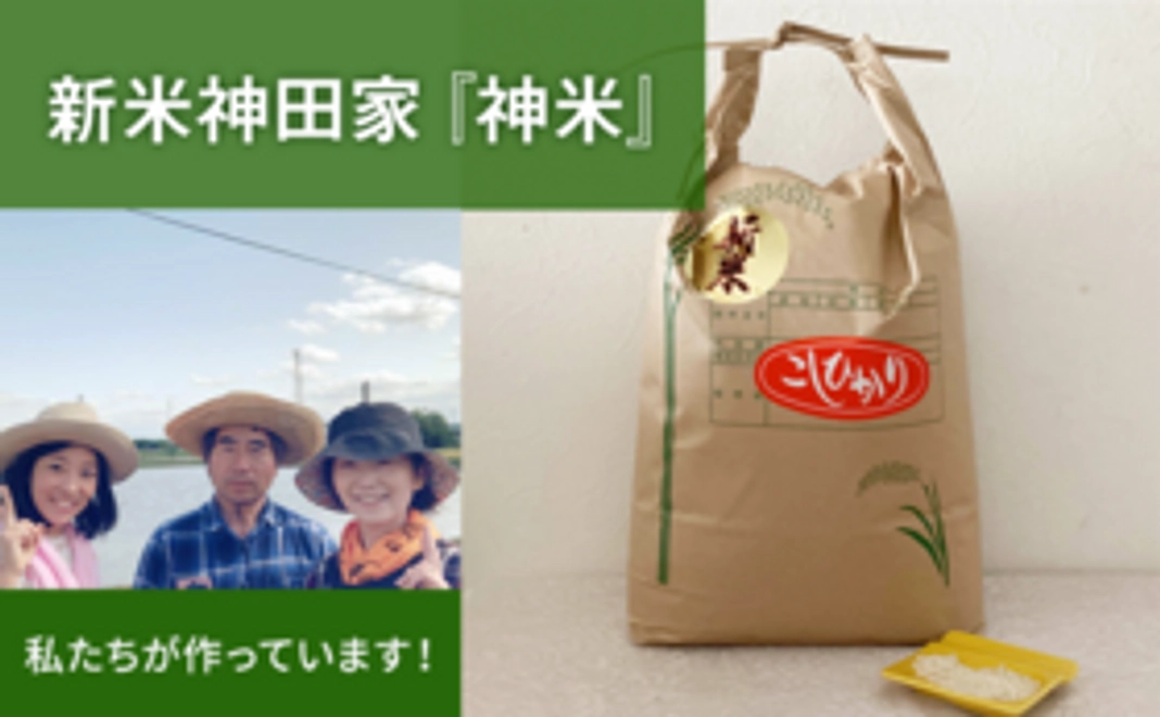 約200年の農家の歴史を誇る、神田家 神米　コシヒカリ5kg　限定数量販売